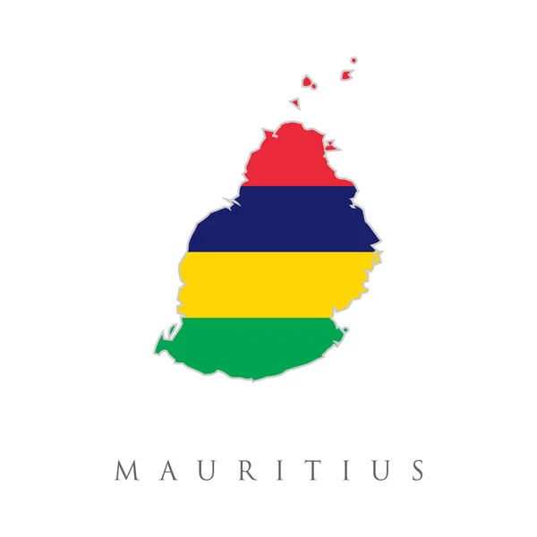 Mauritius Country Flag Map Contour Design Icon Logo Vector Illustration — Stock Vector