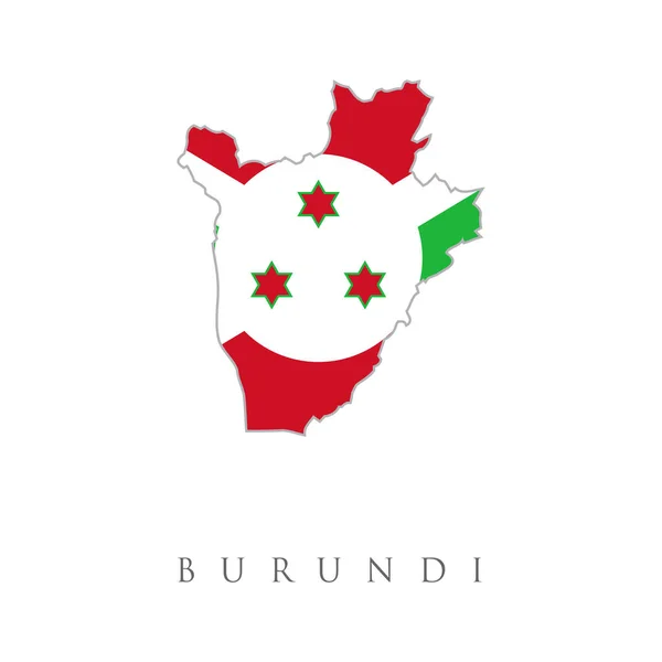Burundi Gedetailleerde Kaart Met Vlag Van Land Burundi Kaart Vlag — Stockvector