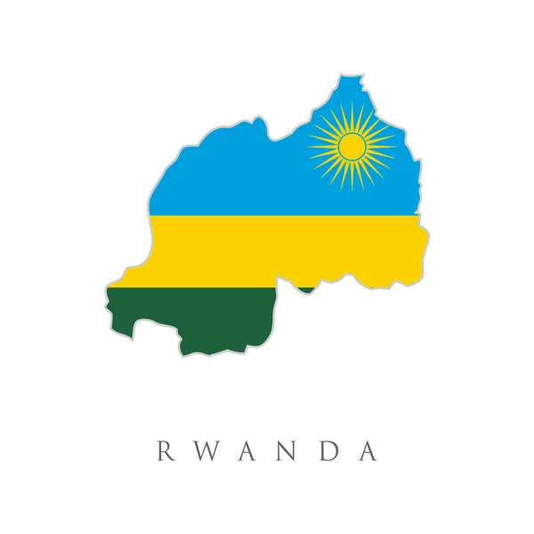 Ruanda Kreative Nationale Landkarte Mit Einer Darstellung Des Flaggenvektors Ruanda — Stockvektor