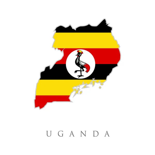 Ilustração Detalhada Mapa Uganda Com Bandeira Mapa Bandeira Uganda Bandeira — Vetor de Stock