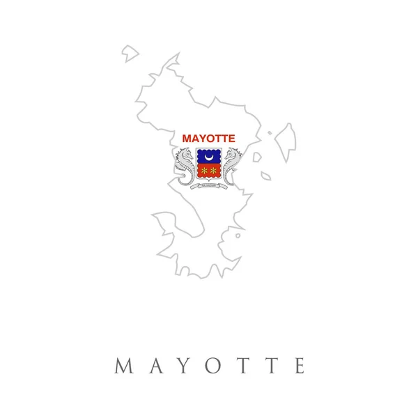 Carte Drapeau National Mayotte France Carte Mayotte France Avec Drapeau — Image vectorielle