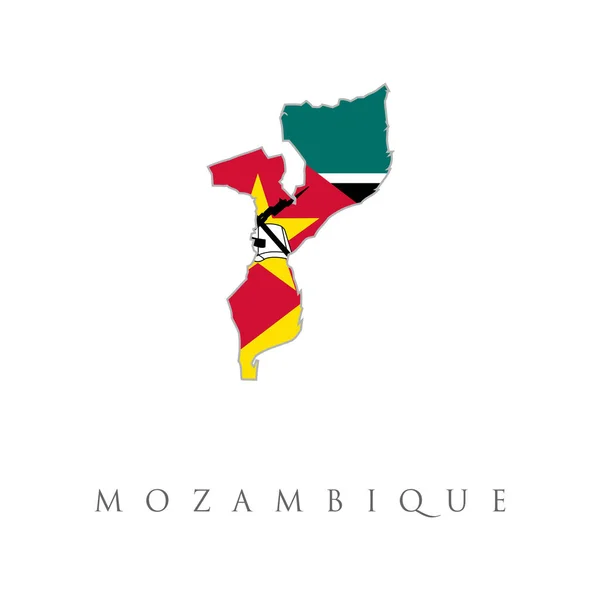 Vektor Isolerad Förenklad Illustration Ikon Med Siluett Moçambique Karta Nationell — Stock vektor