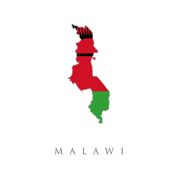 Malawi Ország Zászló Belül Térkép Kontúr Design Ikon Logó Malawi — Stock Vector