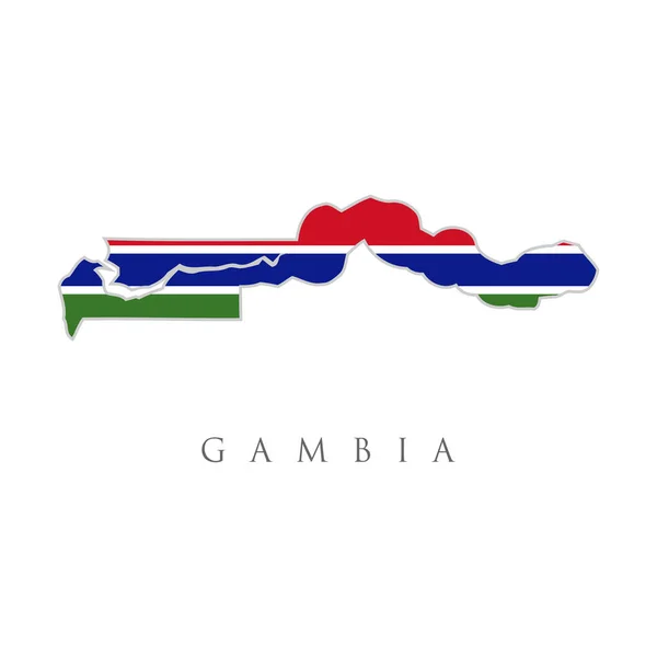 Mapa Gambia Con Una Bandera Oficial Ilustración Sobre Fondo Blanco — Vector de stock