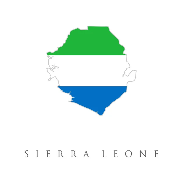Carte Sierra Leone Avec Image Drapeau National Sierra Leone Drapeau — Image vectorielle