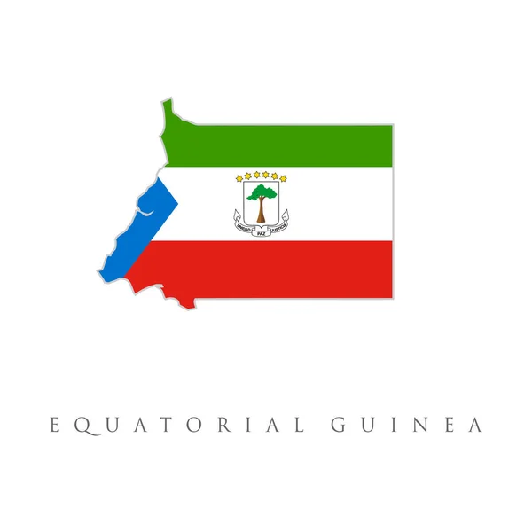 Ekvatorialguineas Flagga Republiken Ekvatorialguinea Ekvatorialguineas Kartflagga Karta Över Ekvatorialguinea Med — Stock vektor
