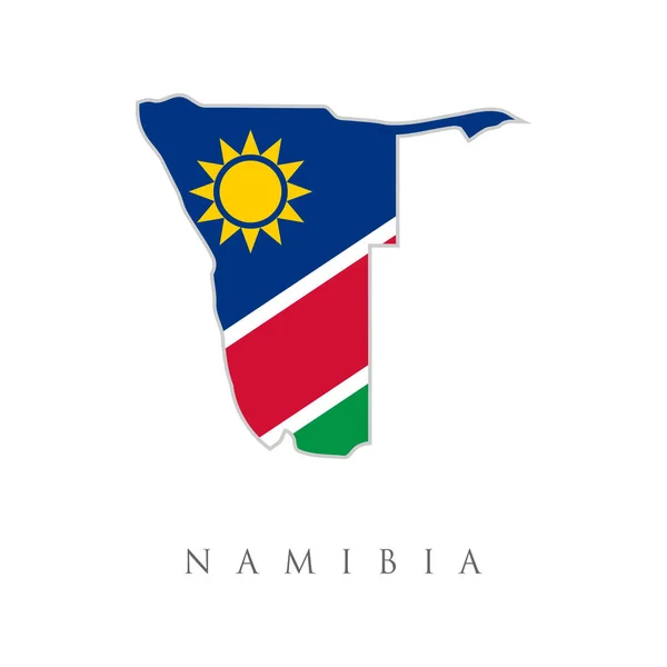 Namibia Vektorkarte Mit Der Flagge Inneren Namibia Flagge Karte Die — Stockvektor