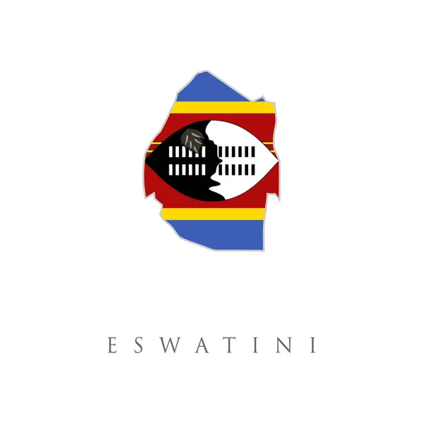 Karte Von Swasiland Swasiland Flagge Karte Des Königreichs Swasiland Mit — Stockvektor