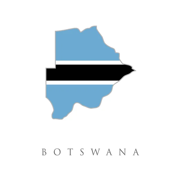 Karte Und Flagge Von Botswana Kartenumriss Und Flagge Botswanas Ein — Stockvektor