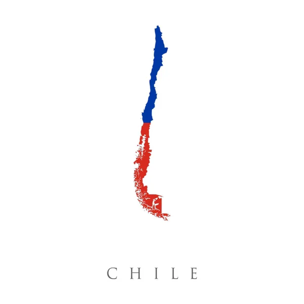 智利国旗地图 智利向量集 详细的国家形状 与区域边界 旗帜和图标隔离在白色背景下 — 图库矢量图片