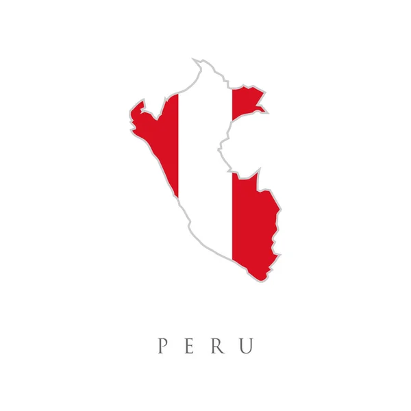 Peru Land Flagga Inuti Kartan Kontur Design Ikon Logotyp Peru — Stock vektor