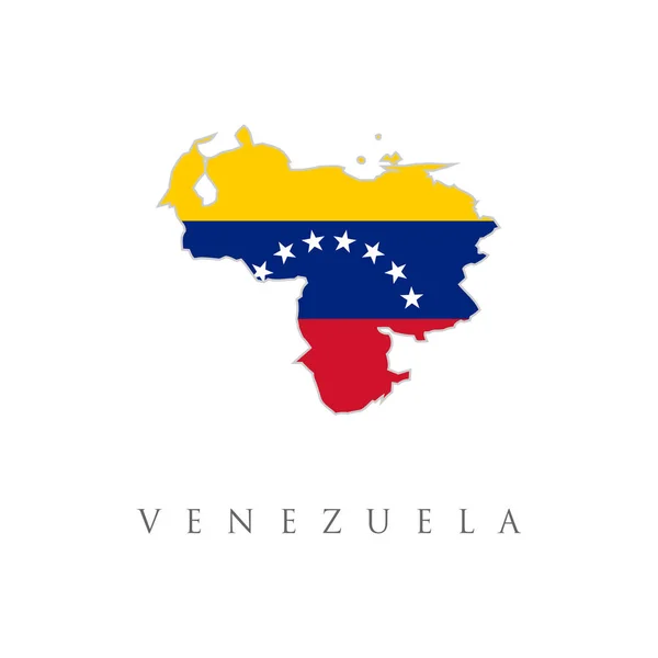 Прапор Венесуели Всередині Мапи Контурний Дизайн Логотипу Карта Боліварської Республіки — стоковий вектор