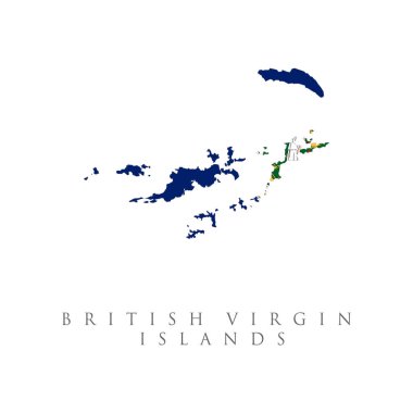Britanya Virjin Adaları 'nın İngiliz Virjin Adaları bayrak renkleri haritası. Britanya Virjin Adaları Bağımsız Devletleri gününüz kutlu olsun. Bayrak vektör illüstrasyonlu yaratıcı ulusal ülke haritası