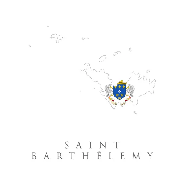 Saint Bartehlemy Flag Map Vector Illustration Flag Country Form Borders — Stock Vector