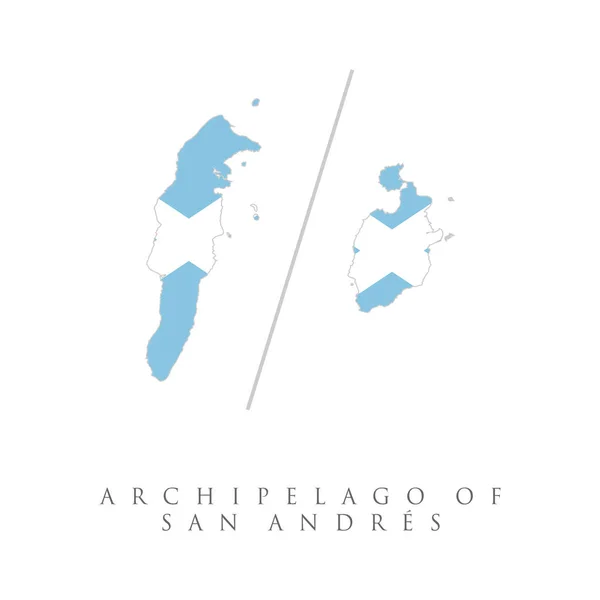 Archipel San Andres Drapeau Vecteur Carte Drapeau Pays Sous Forme — Image vectorielle