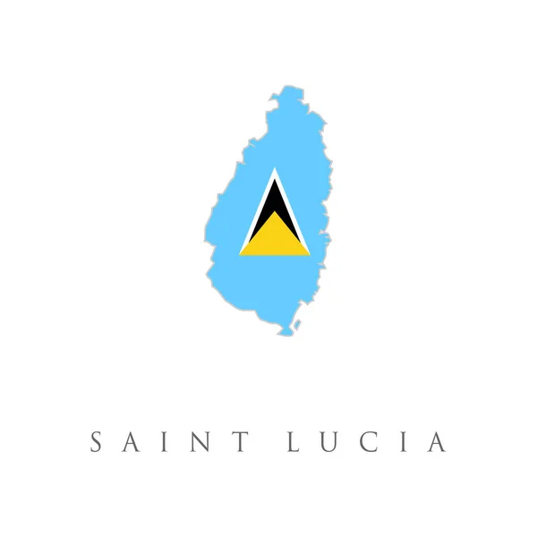 Map Outline Flag Saint Lucia Vector Isolated Simplified Illustration Icon — Stock Vector