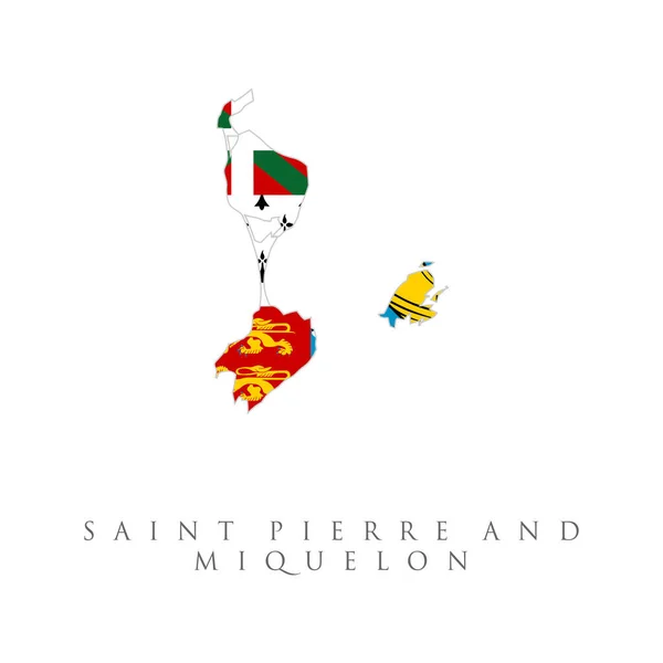 Carte Drapeau Saint Pierre Miquelon Drapeau Pays Sous Forme Frontières — Image vectorielle