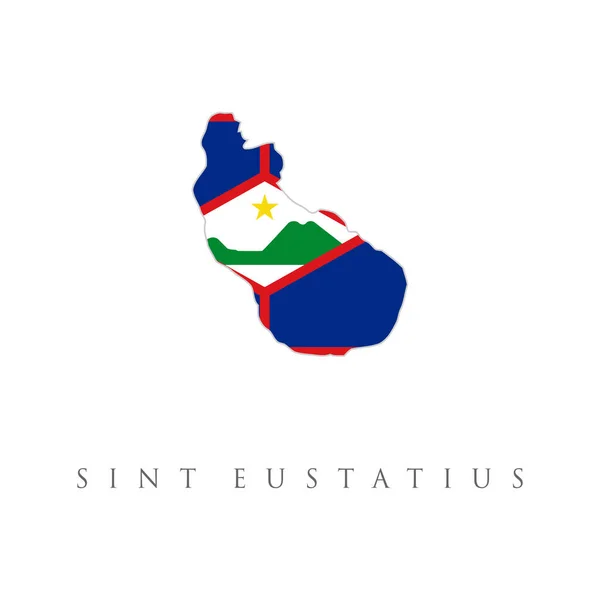Eustatiusフラグマップを送信します 国境の形で国の旗 白い背景に隔離されたストックベクトルイラスト — ストックベクタ