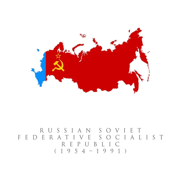 Mapa Bandeira República Socialista Federativa Soviética Rússia União Soviética Ilustração —  Vetores de Stock