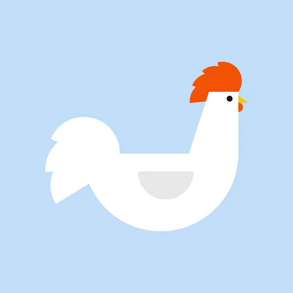 Курица Логотип Петуха Плоские Элементы Векторная Курица Метка Рынка Фермы — стоковый вектор