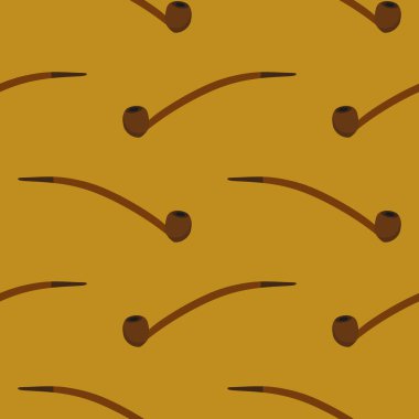 Tüttürme piposu pürüzsüz. Sigara tübü ile kusursuz bir desen. Biçimlendirilmiş tütün piposu deseni, siyah beyaz pipo illüstrasyonu, klasik tütün boru tasarımı, dikişsiz ızgara düzeni, sigara içme sanatı.