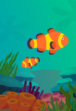 Balık ve resif, sualtı denizi, okyanus yaban hayatı, doğa.