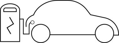 Araba ana hat vektör simgesini yüklüyor. İnce çizgi siyah araba şarj simgesi, düz vektör basit element çizimi düzenlenebilir ulaşım konseptinden beyaz arkaplanda izole edilmiş vuruş