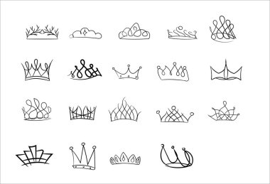 Karalama tacı. Beyaz arkaplanda basit illüstrasyon. 