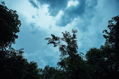 Şehrin üzerinde korkunç bulutlar. Havada ani bir değişiklik oldu. Şiddetli bir fırtına ve fırtına yaklaşıyor. Gökyüzündeki kasvetli kara bulutlar