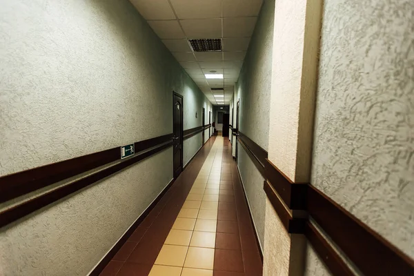 Corridor Hotel Doors Rooms Minimalistic Design Long Office Corridor — Stock Photo, Image