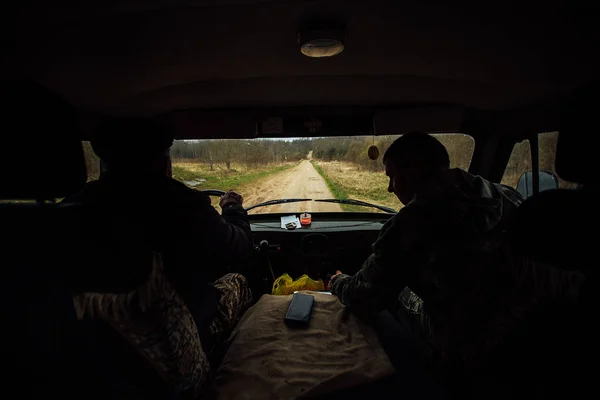 Blick Aus Dem Innenraum Des Geländewagens Fahrt Mit Dem Auto — Stockfoto