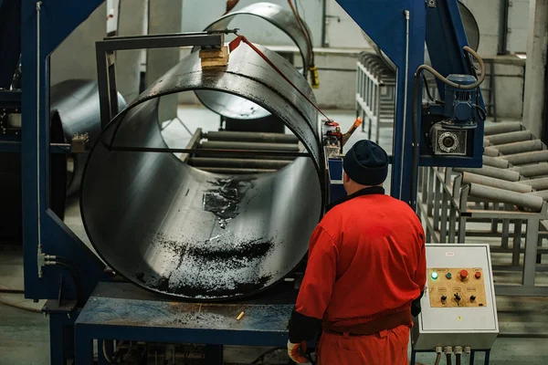 Tuberías Ventilación Almacén Comunicaciones Para Circulación Aire Fresco Locales Industriales — Foto de Stock