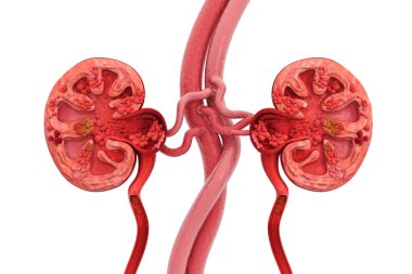 İnsan böbreği bölümü 3D görüntüleme