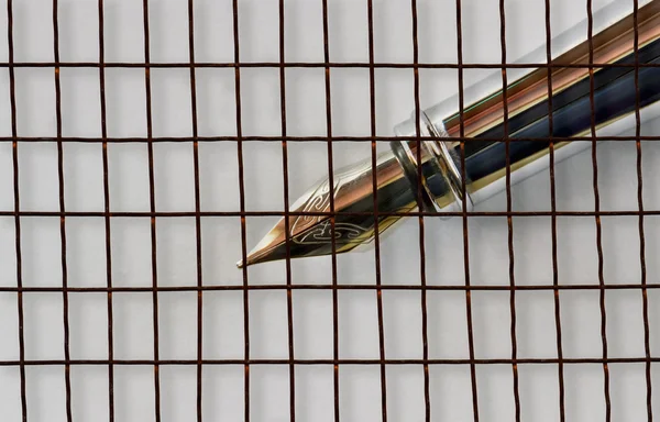 Ручка під дротяною сіткою — стокове фото