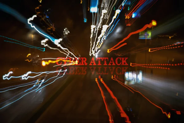 Texto ataque cibernético — Foto de Stock