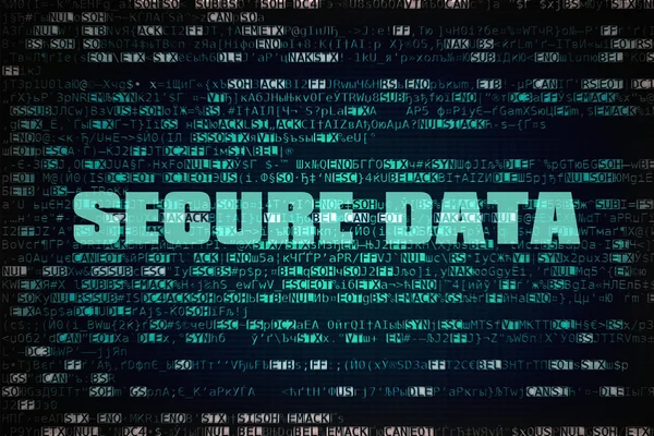 Texto Dados seguros — Fotografia de Stock