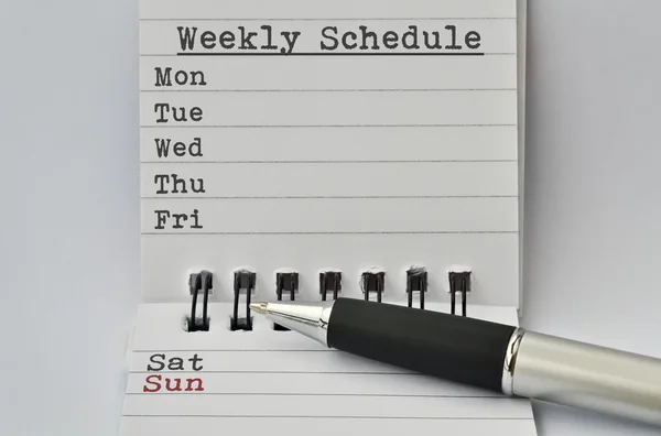 Text Weekly Schedule — Stock Photo, Image