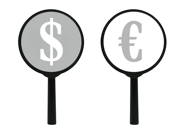 Dólar VS Euro — Fotografia de Stock