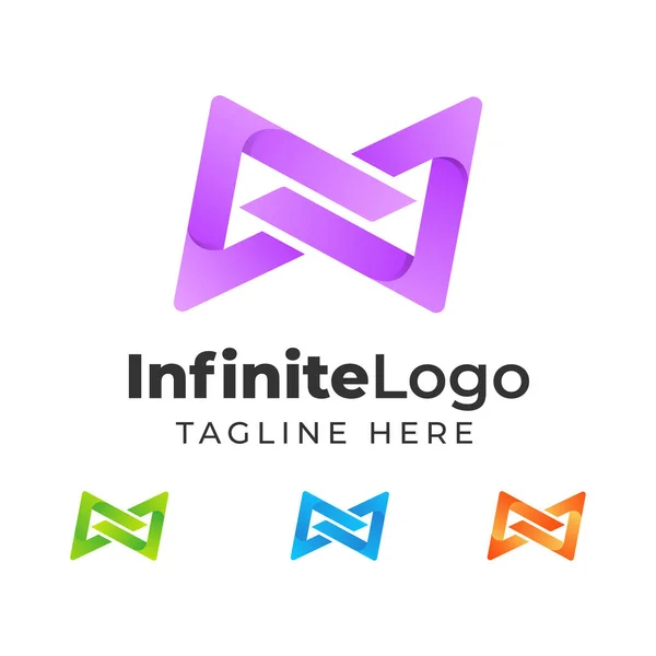 Modèle Conception Logo Moderne Infinity Coloré — Image vectorielle