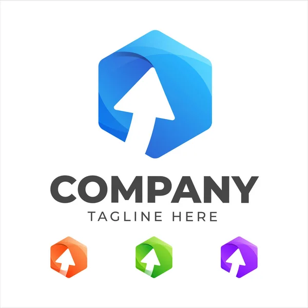 Kleurrijke Geometrische Vorm Logo Ontwerp Template — Stockvector