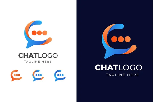 Diseño Logotipo Chat Colorido — Vector de stock