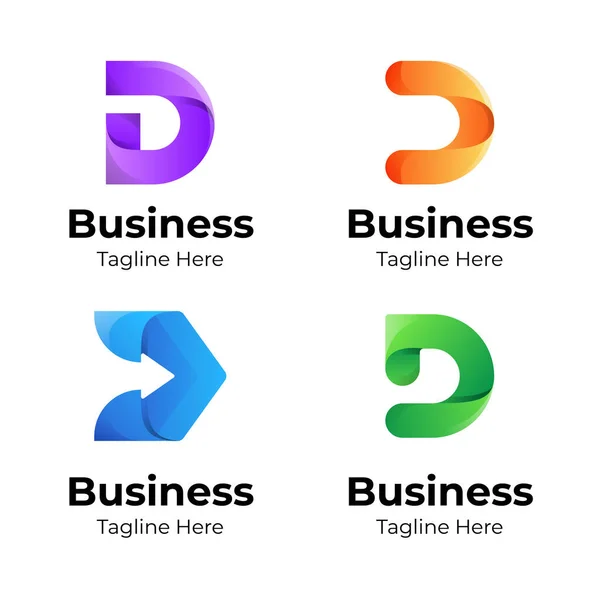 Σύνολο Της Συλλογής Λογότυπο Γράμμα Πολύχρωμο Έννοια Για Τις Επιχειρήσεις — Διανυσματικό Αρχείο