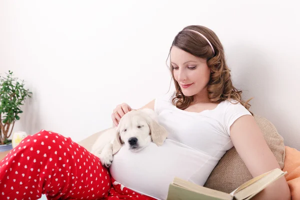 Onu köpek vasıl ev ile hamile kadın