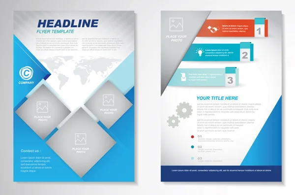 Vector Brochure Desain templat Layout, ukuran A4, halaman depan dan belakang, infografis. Mudah digunakan dan disunting. - Stok Vektor