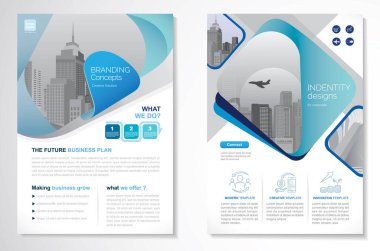 Broşür, Yıllık Rapor, Dergi, Poster, Kurumsal Sunum, Portföy, Flyer, Infographic, mavi renk boyutu A4, Ön ve Arkası ile modern tasarım, Kullanımı ve düzenlemesi kolay.