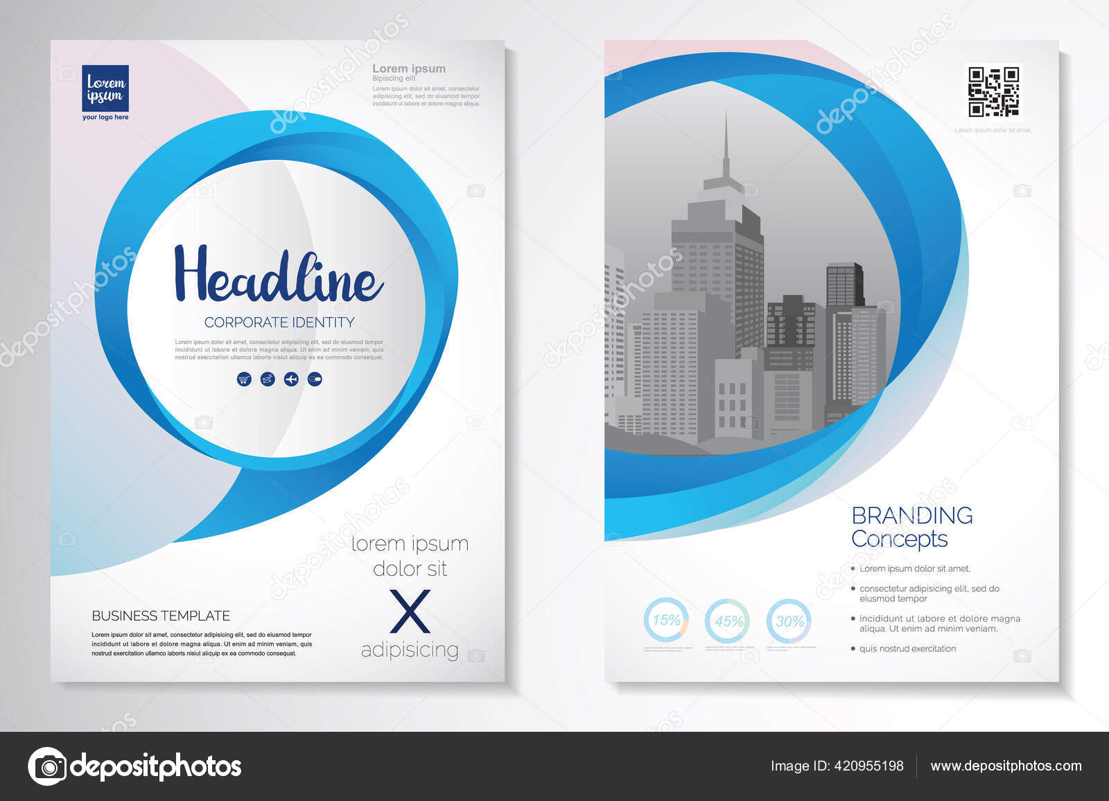 Шаблон Векторного Дизайна Брошюры Ежегодного Отчета Журнала.