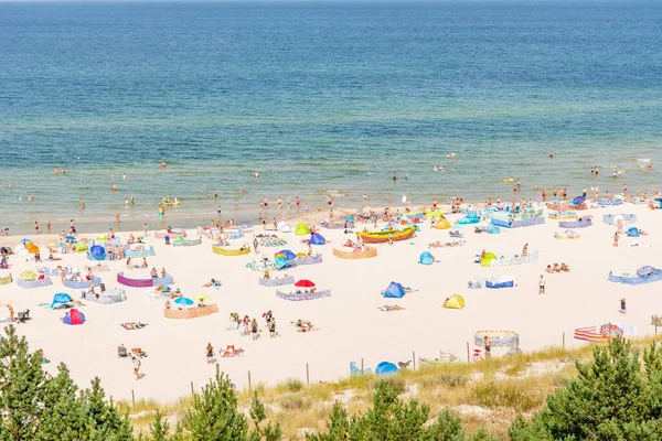 Gyönyörű Strand Debki Közel Karwia Lengyelország — Stock Fotó