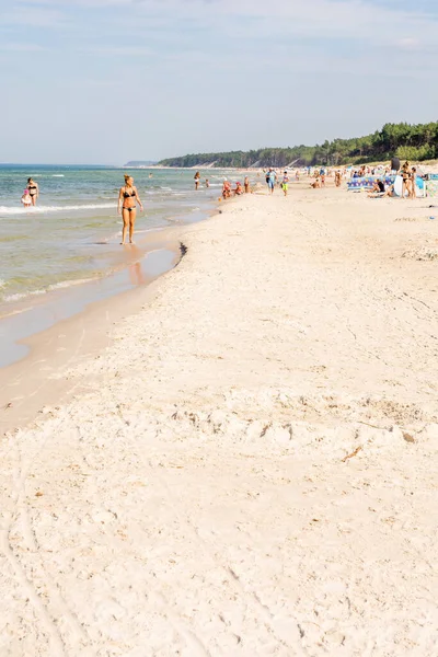 Hermosa Playa Debki Cerca Karwia Polonia — Foto de Stock