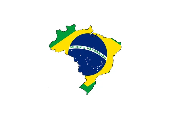 Brazílie vlajka na bílém pozadí — Stock fotografie