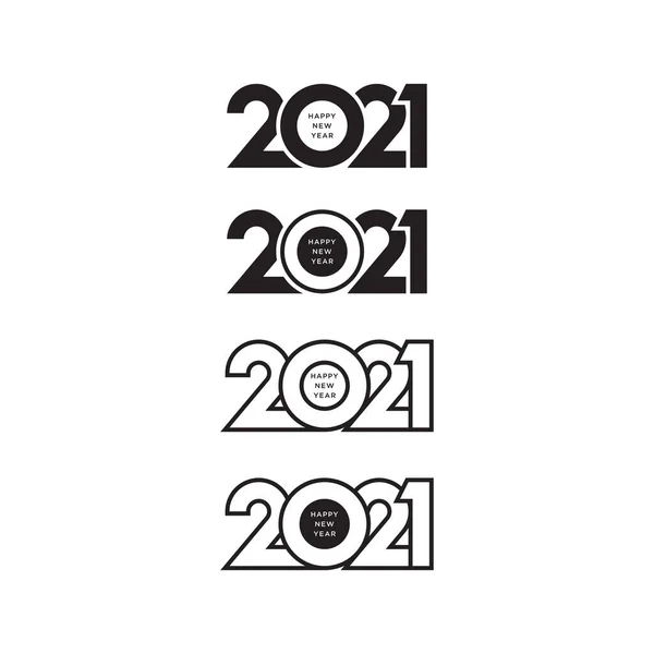 Nastavit Ikonu Logo 2021 Kolekce Šťastný Nový Rok Symboly Vektorová — Stockový vektor